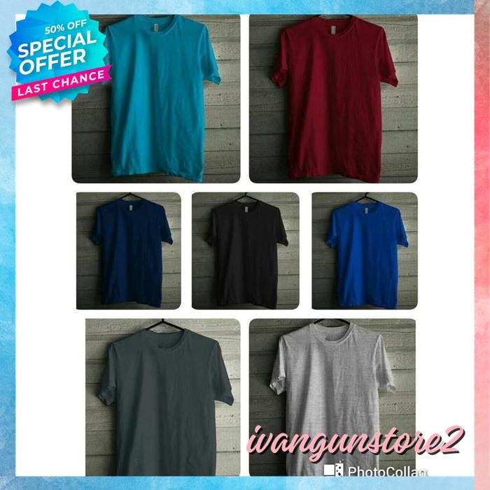 BIG SIZE UKURAN JUMBO BESAR KAOS TSHIRT BAJU POLOS CUSTOM COMBED 30S DISTRO PRIA WANITA SABLON COD B