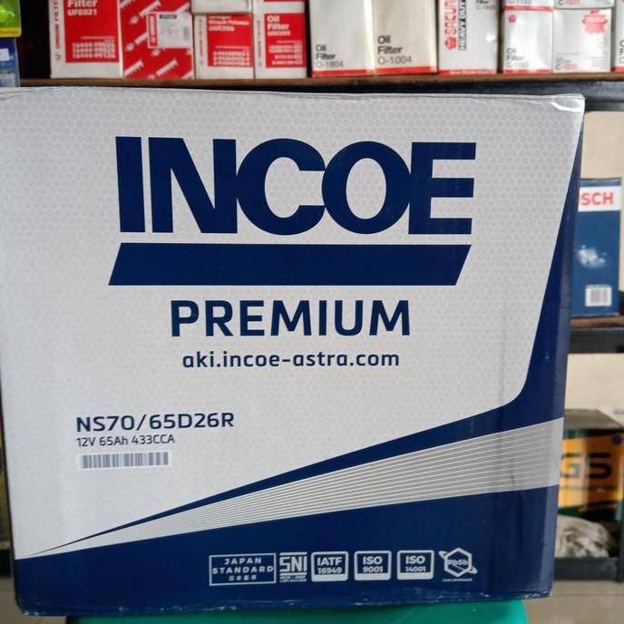 Aki mobil/ Genset/ Incoe Premium NS70 / 65D26R / astra.com/Incoe NS 70