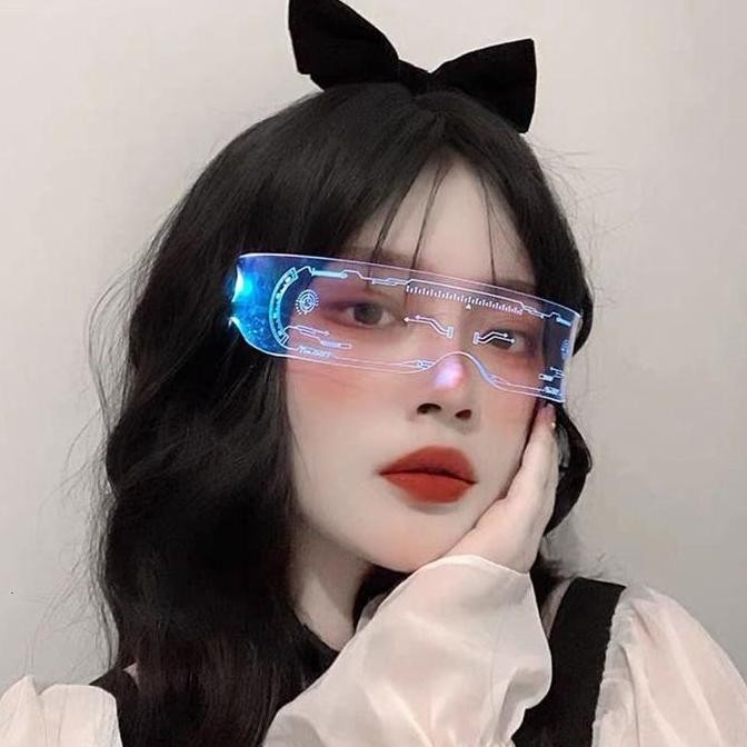 Promo Kacamata Cyber Party Glasses Kacamata Nyala Kacamata Robot Millenial COD