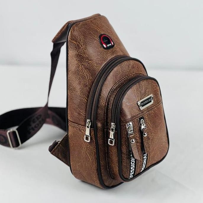 Tas Selempang Minimalis Tas Sling Bag Kulit Polo / Tas Polo / Tas Pria