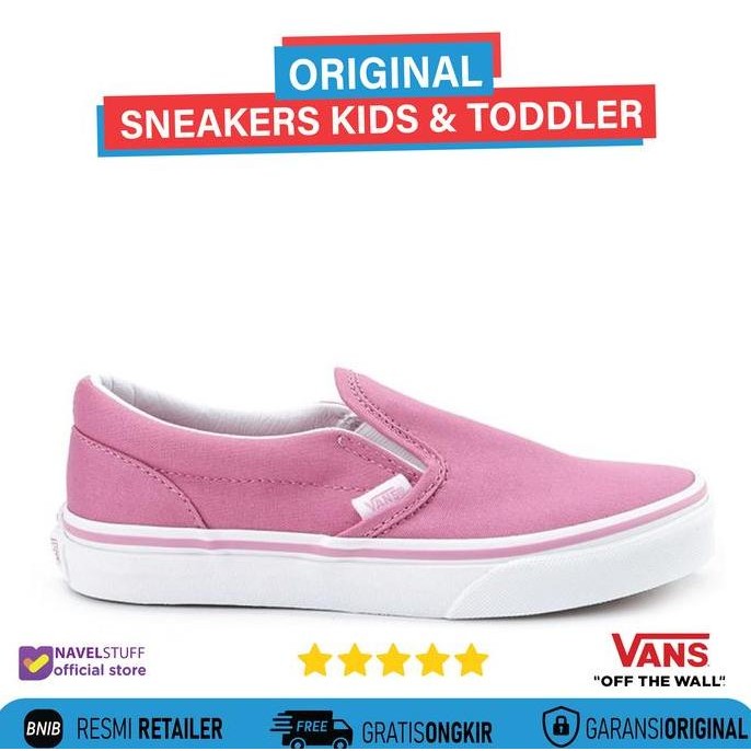 Vans Toddler Kids Slip On Fuchsia Pink Sepatu Anak Perempuan Original