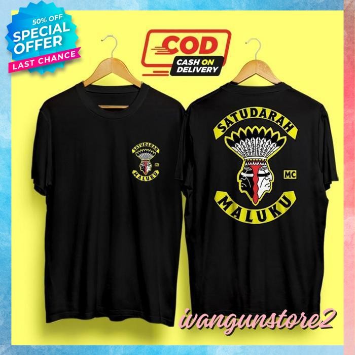 BAHAN BERKUALITAS KAOS TSHIRT BAJU OBRAL MURAH COMBED 30S DISTRO SATU DARAH MALUKU MC MOTOR SOUVENIR