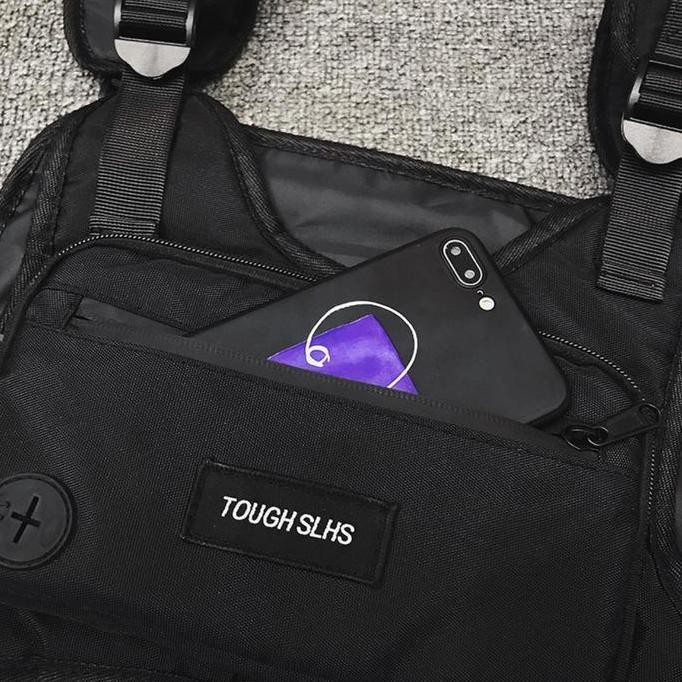 Waistbag Pria Tsong #125 Tas Rompi Taktis Trendi Tas Rompi Tas Dada Gaya Perkakas Fashion Keren