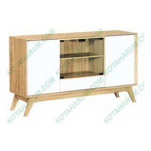 Meja Rak Tv Graver Kaca Agusto 2286 Art Deco Putih Coklat Bandung New Best Quality 100% Original