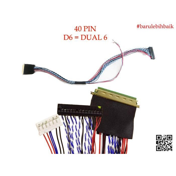 XY Kit Adapter Kabel Tester Panel LED LCD LVDS 40 Pin Layar Laptop