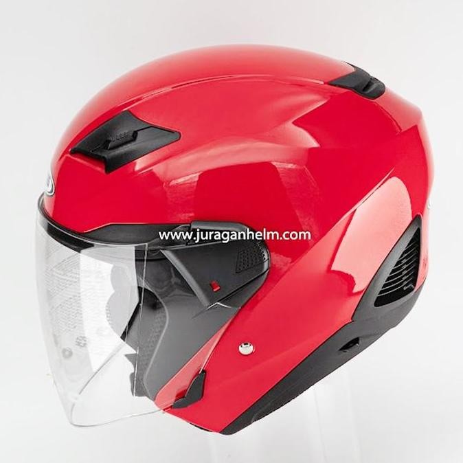 Zeus Zs611 Z611 Red Glossy/Dred Half Face