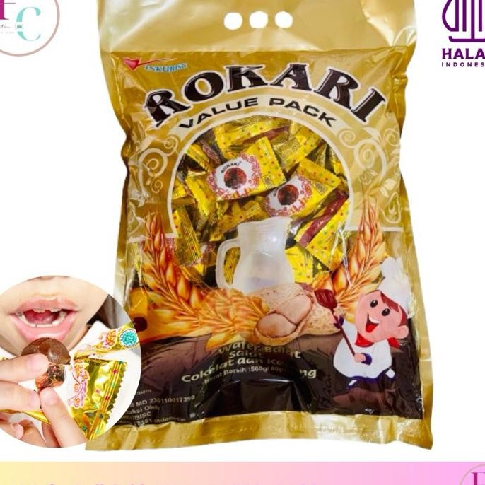 Rokari Wafer Ball Coklat Kacang Bag Jumbo Isi 80Pcs