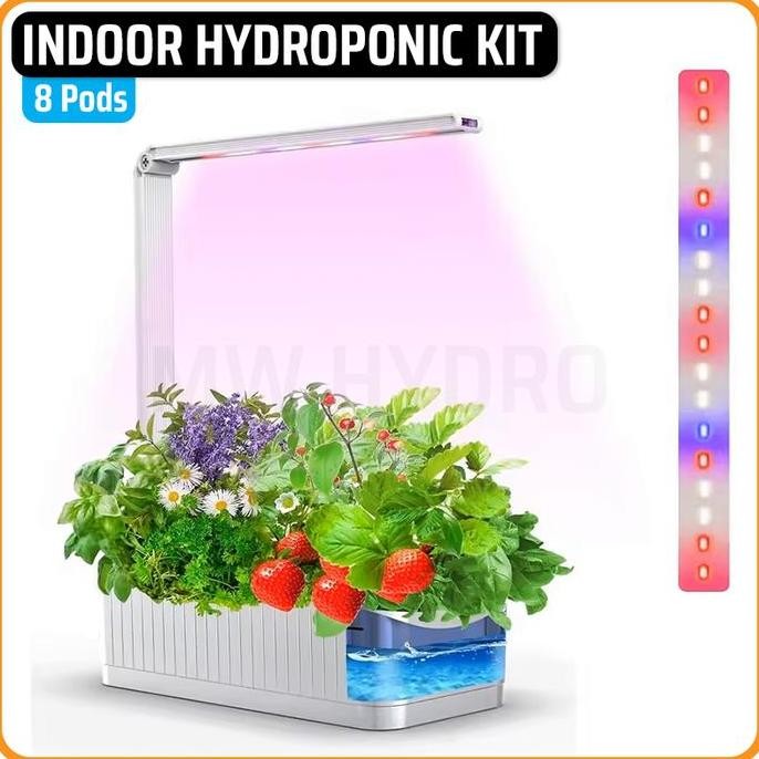 yang dicari@@@@] Indoor Mini Hydroponic Kit with Automatic Timer Grow Light, 8 Pods - Kit Hidroponik