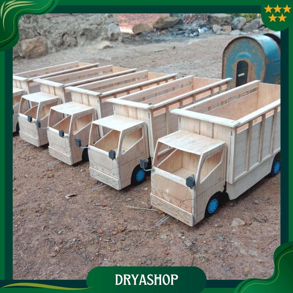 Mainan Miniatur Truk Oleng Kayu Mentahan Gratis Ongkir