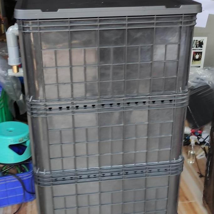 Filter Kolam Jumbo. Filter koi besar. Trickle filter isi media. Gojek AME