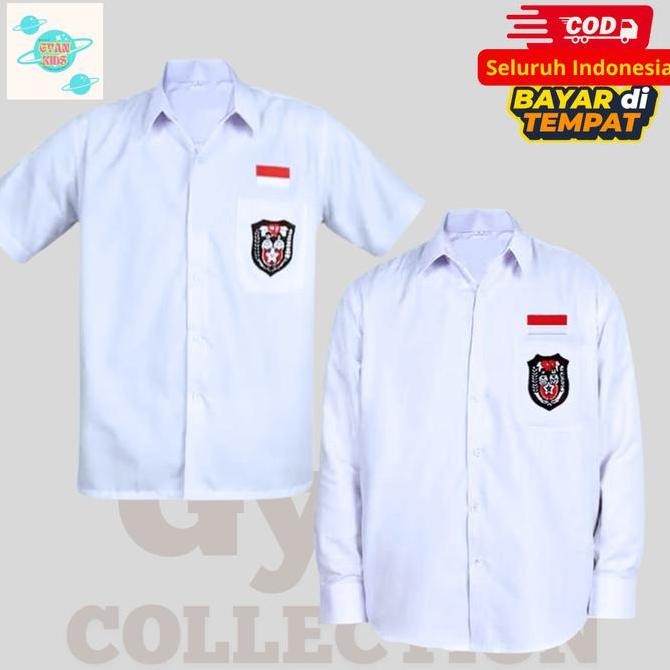 Baju Seragam Sekolah Untuk Anak Sd Kemeja Putih Logo Bordir Seragam Sekolah Sd Putih Fashion LS