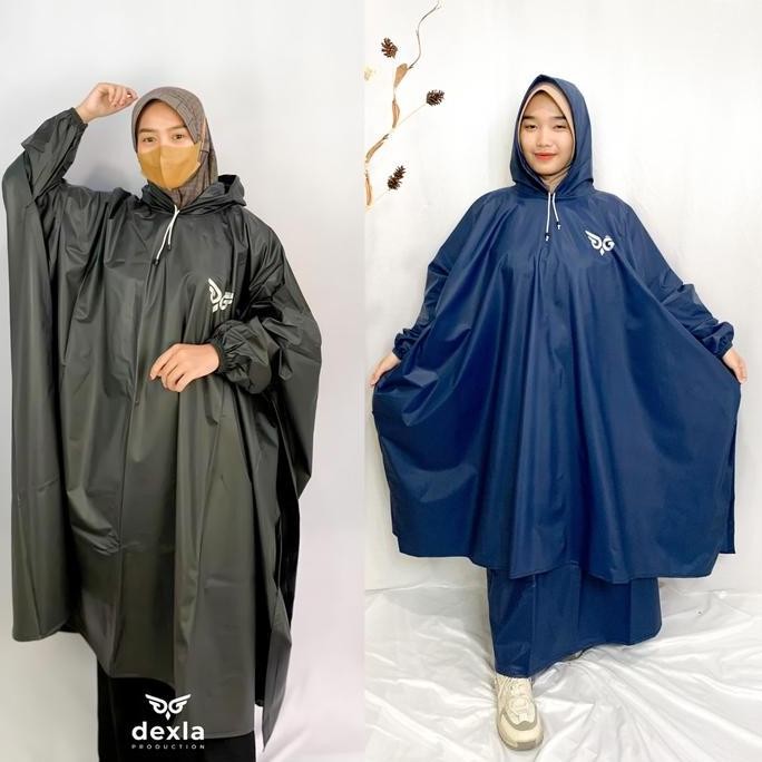 Jas Hujan Ponco Rok Jumbo Pria Wanita Raincoat Mantel Hujan Dewasa Tebal