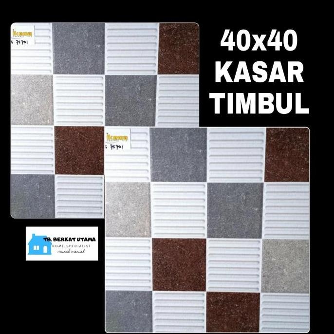 KERAMIK LANTAI 40X40 KASAR PUTIH ABU-KERAMIK LANTAI KASAR 40X40 IKAD