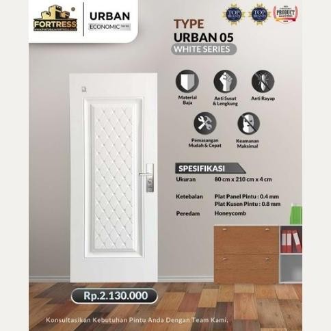 PINTU BAJA FORTRESS URBAN 80.05 PUTIH / PINTU KAMAR / PINTU BAJA