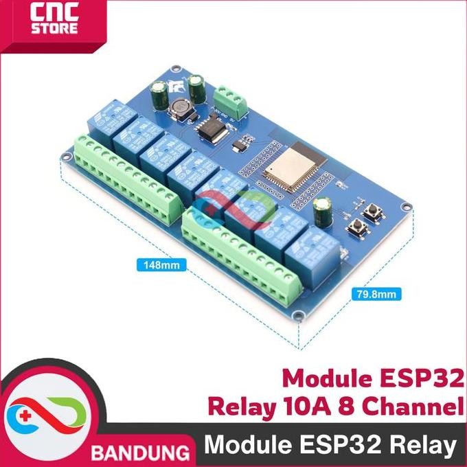Modul Esp32 Relay 10A 8 Channel Ac 220 Wifi Bluetooth Wroom-32E Baru