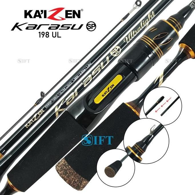 Promo Joran UL KAIZEN KARASU | 198 | Solid Top Carbon | Extra Ultra Light | Casting COD