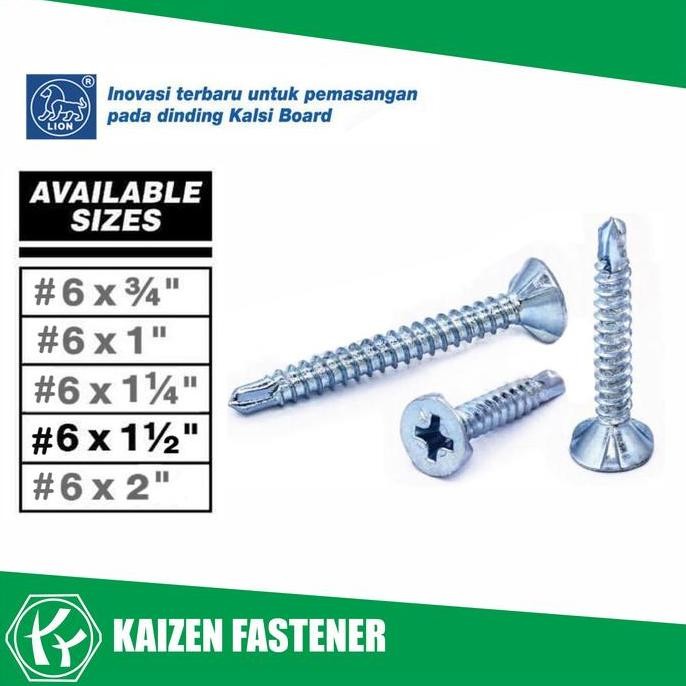 New #6x1,5'' Sekrup GRC SDS / kalsiboard / Calci Screw 4cm