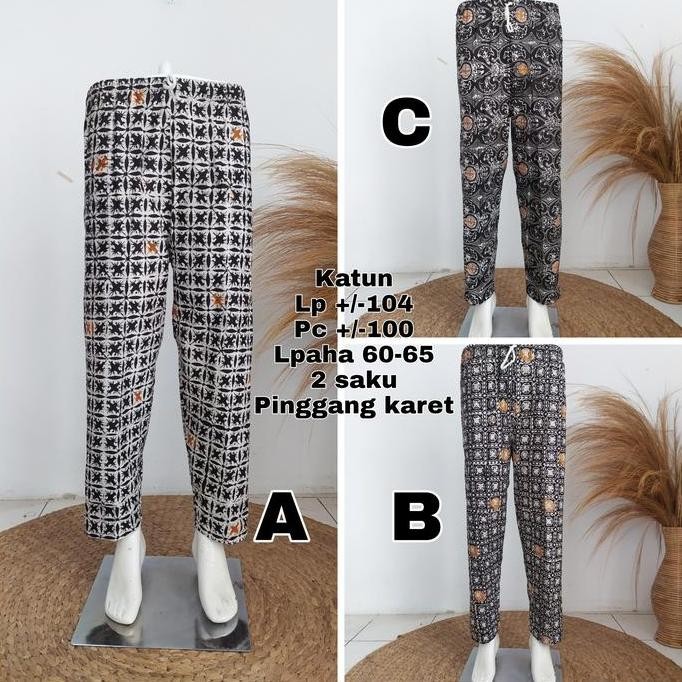 celana panjang kulot batik cap sogan pria allsize dewasa LM