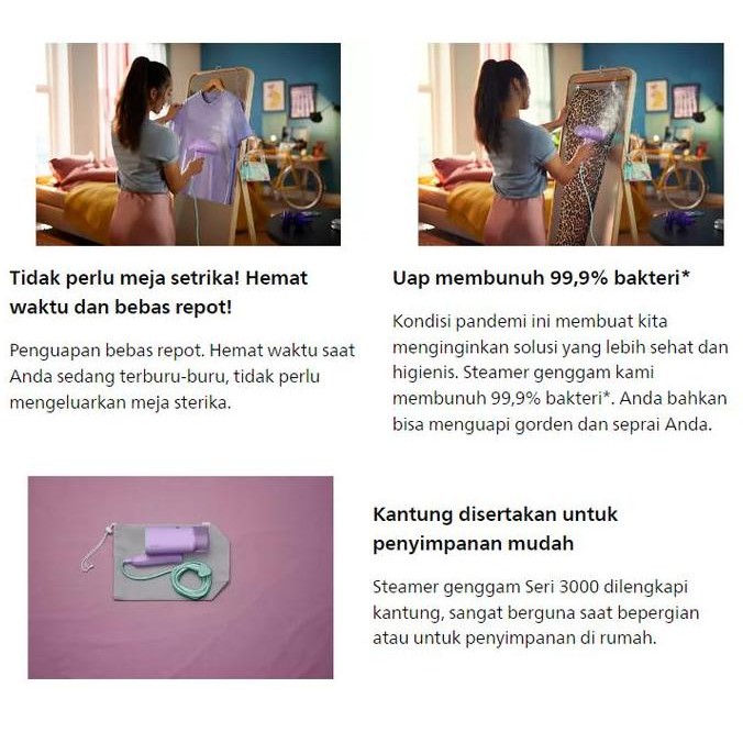 Philips Handheld Steamer STH3010/70 - Setrika Uap Portable - setrika travel - setrika philips