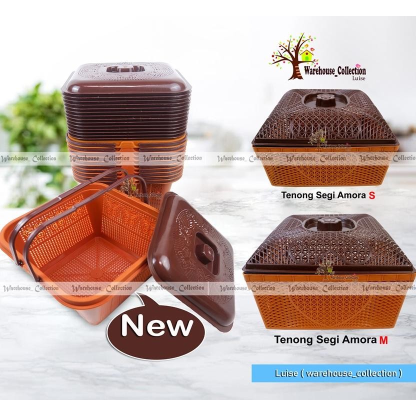 Wakul Segi /Tenong Segi Amora/Wakul Tutup Anyam Coklat Serbaguna Plastik /Kotak Serbaguna / Wadah Sa