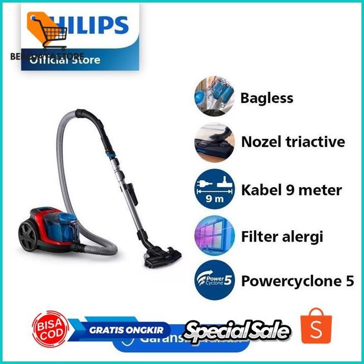 100% Ori As25 Philips Bagless Vacuum Cleaner - Fc9330 [Powercyclone 5/Daya Jangkau 9M/Nozel Triactiv