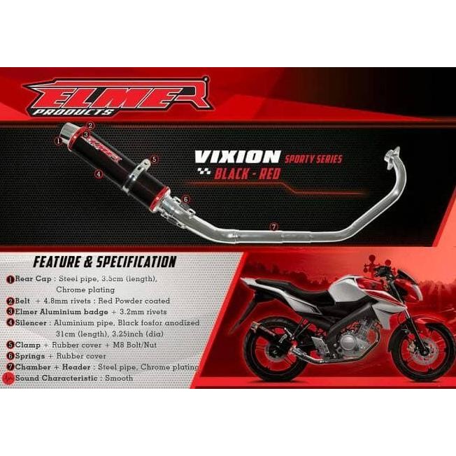 Knalpot Elmer Vixion Cb 150 Verza Byson Megapro New Vixion New