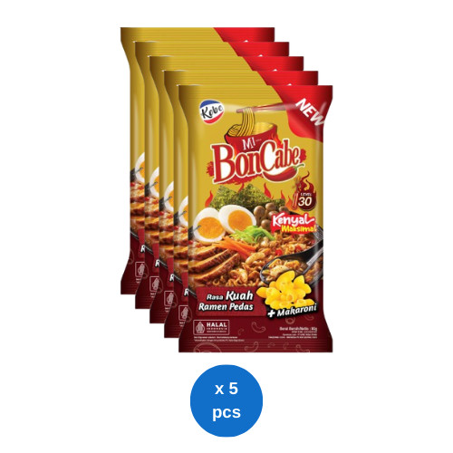 Kobe Mi Ramen Boncabe Extra Makaroni Level 30 90gr x 5 pcs
