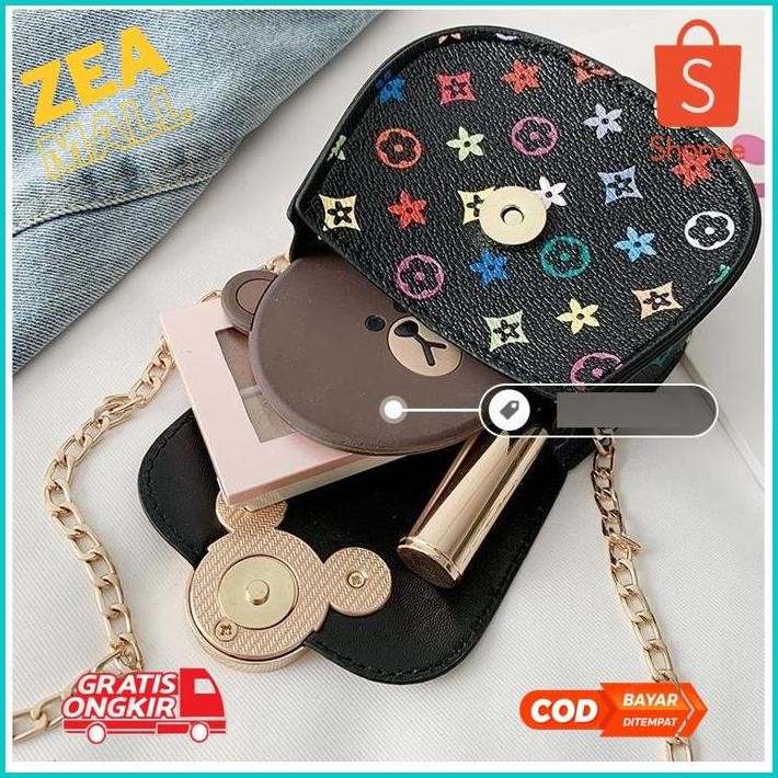 Ad-532 Tas Anak Perempuan Model Sling Bag Selempang Tali Rantai Lv Girl Ad-532