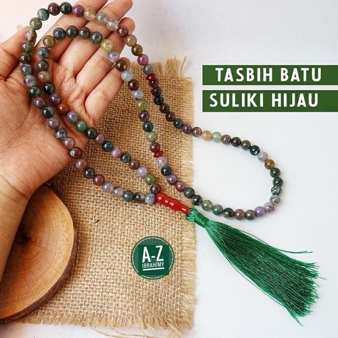 Tasbih Batu Akik Super (Suliki) Natural 99 Butir 8 Mm