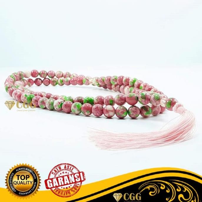 Tasbih Batu Akik Pirus Pink Nevada Asli Original