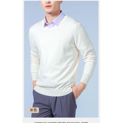 Bf888S Sn - Sweater Rajut Cotton V-Neck Basic Korean Style Pk32