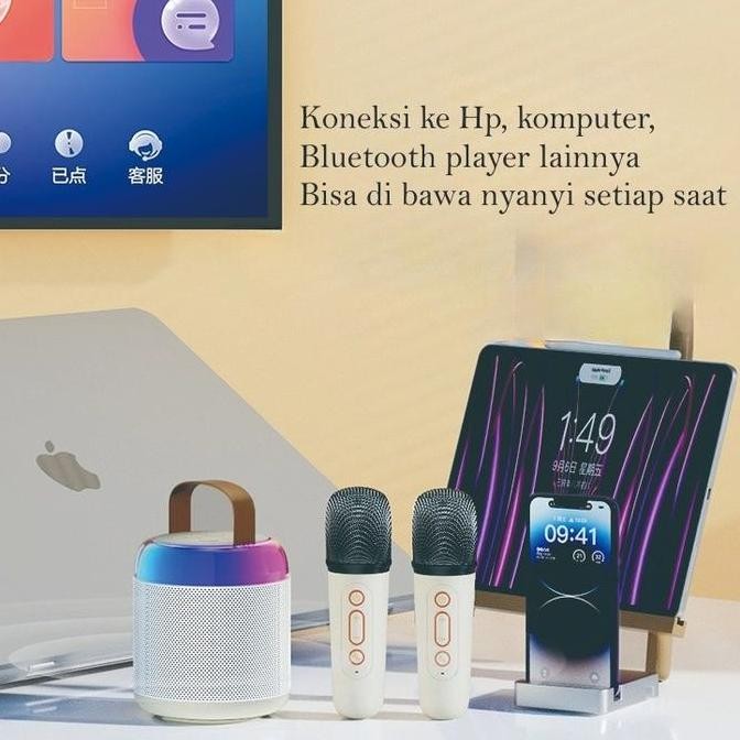 Speaker Karaoke Bluetooth 2 Mic Y
