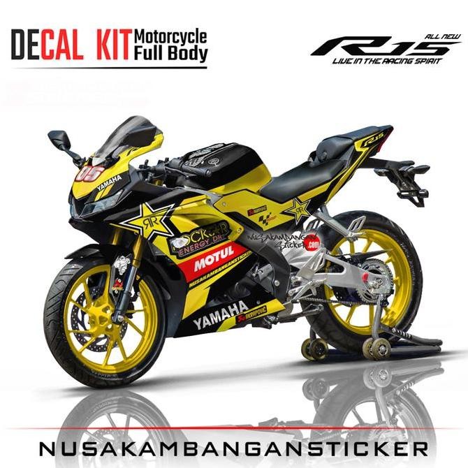 Stiker R15 V3 VVA 155 -livery Moto Gp Hitam Motorcycle Original