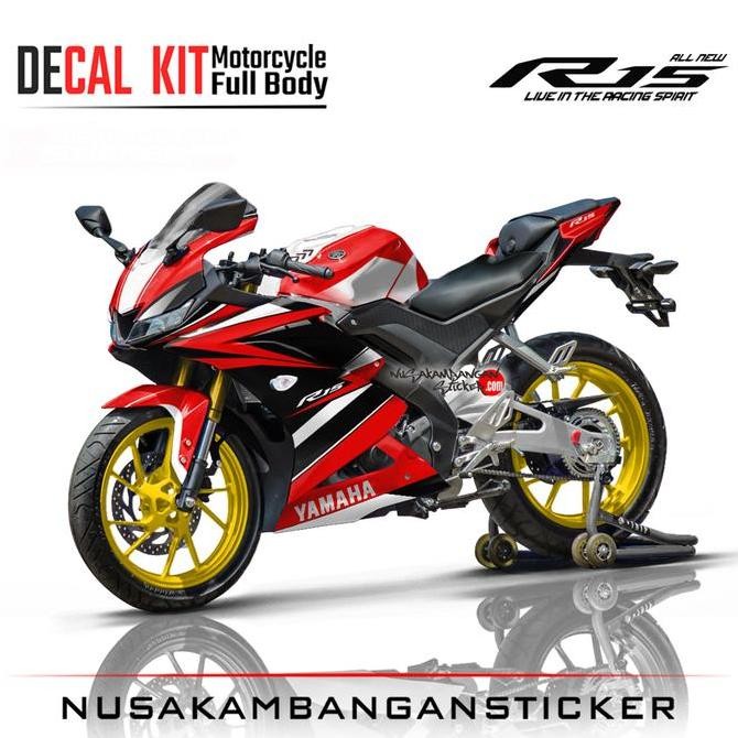 Stiker R15 V3 VVA 155 - Merah Hitam 045 Motorcycle Original