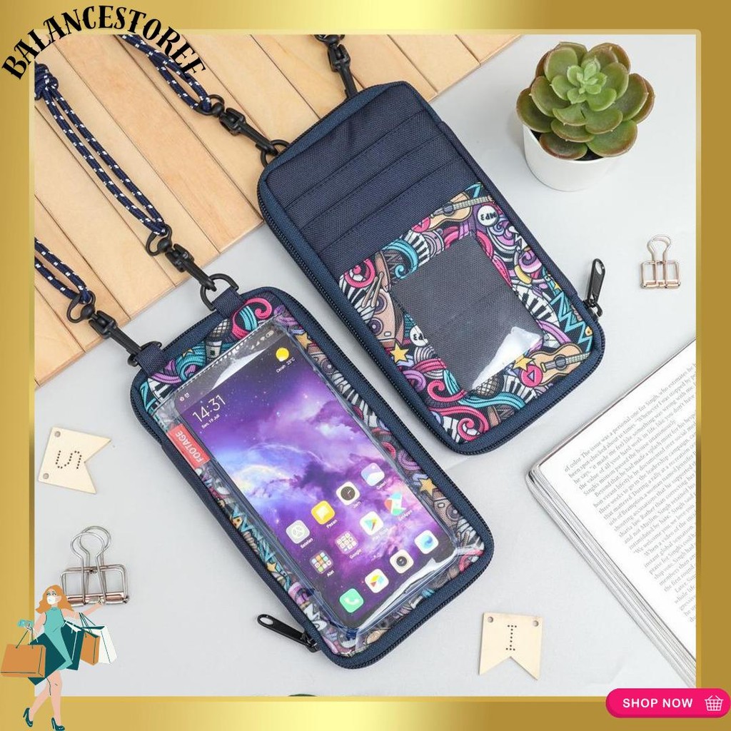 Viral Tas Dompet HP ID Card Holder Hanging Phone Wallet Kalung Gantung Leher Multifungsi Wanita Pria