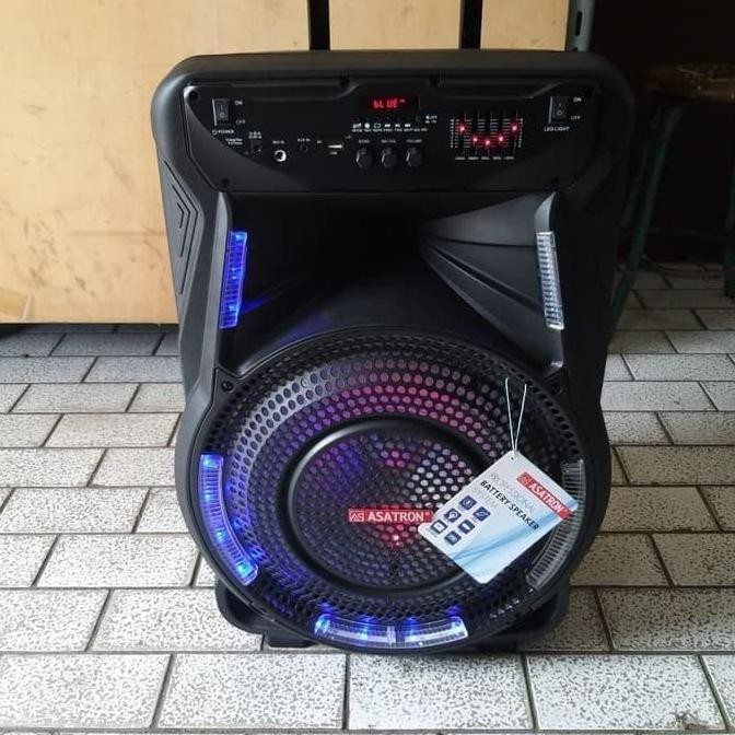 Speaker Aktif Portable Bluetooth Asatron Ht8873 Titanium 15 Inch + Mic