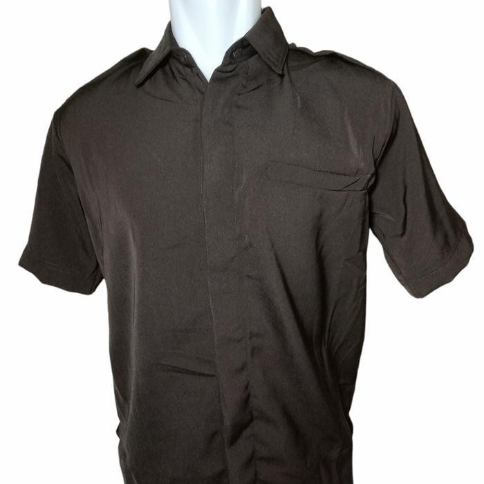 Baju Safari Paspampres Coklat Lengan Pendek, Baju Satpam Paspampres