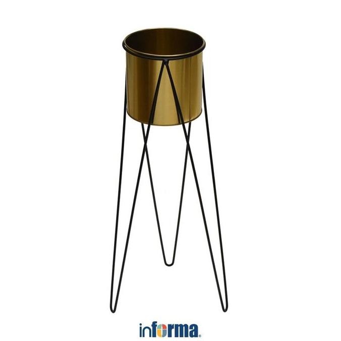 INFORMA POT TANAMAN DENGAN STAND 22X60 CM - GOLD