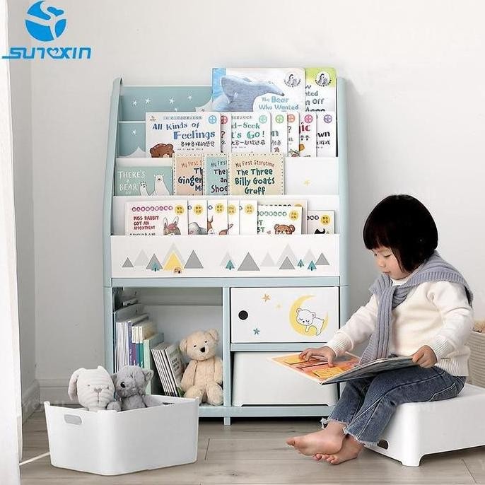 BEBAS ONGKIR - YOMI - Rak Buku Anak S82 / Rak Buku Serbaguna Tempat Penyimpanan Bookshelves4/5/6TING