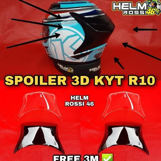 SPOILER 3D KYT R10 - WINGLET KYT R10 - ACCESORIS HELM KYT R10 Motorcycle Original