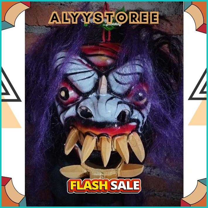 PROMO GEDRUKAN TOPENG MOSTER GEDRUK /TOPENG SPON MAINAN GIGI KAYU SERAM /TOPENG GERDUK
