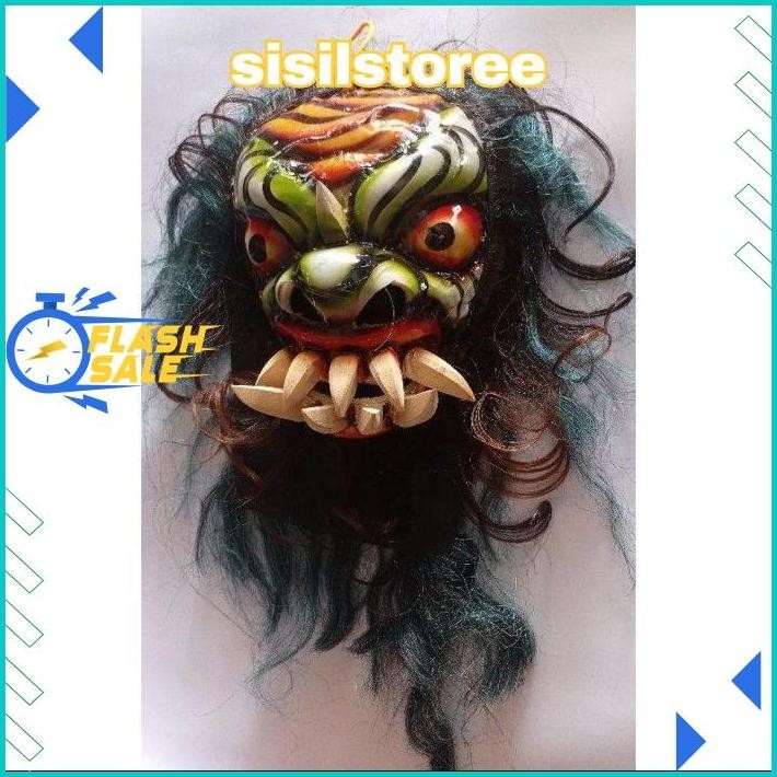 DISKOM Topeng Buto Gedruk Mainan Anak Seram Asli Kayu