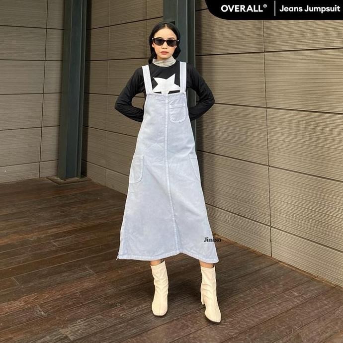 JINISO OVERALL - 003 Jumpsuit Rok Jeans Panjang