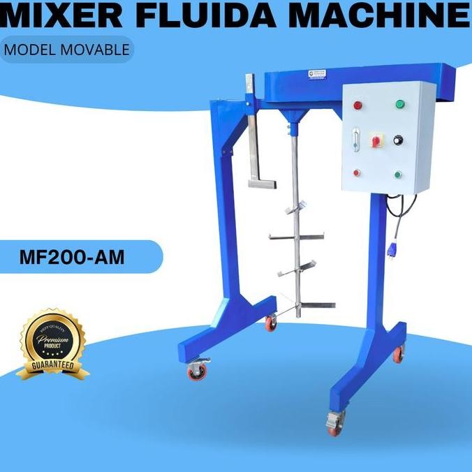 Mesin Mixer Fluida Pengaduk Bahan Cair Semi Cair Lem Thinner Cat Kapasitas 200 Liter Adjustable Spee
