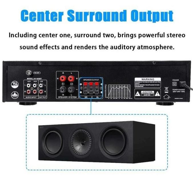 Audio Amplifier Bluetooth 5.0 Microphone Hifi Usb Mp3 Player