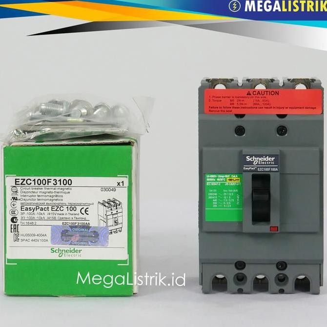 Promo Schneider MCCB 3P 100A EZC100F3100 / NFB 3 Phase 100 Ampere EZC EasyPact Breaker EZC100F COD