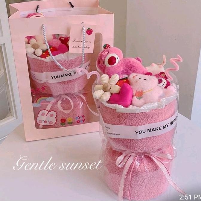 Boneka Buket Boneka Bouquet Doll Cinamonroll Lotso Melody Kuromi 40 Cm Free Paperbag Led Dolls