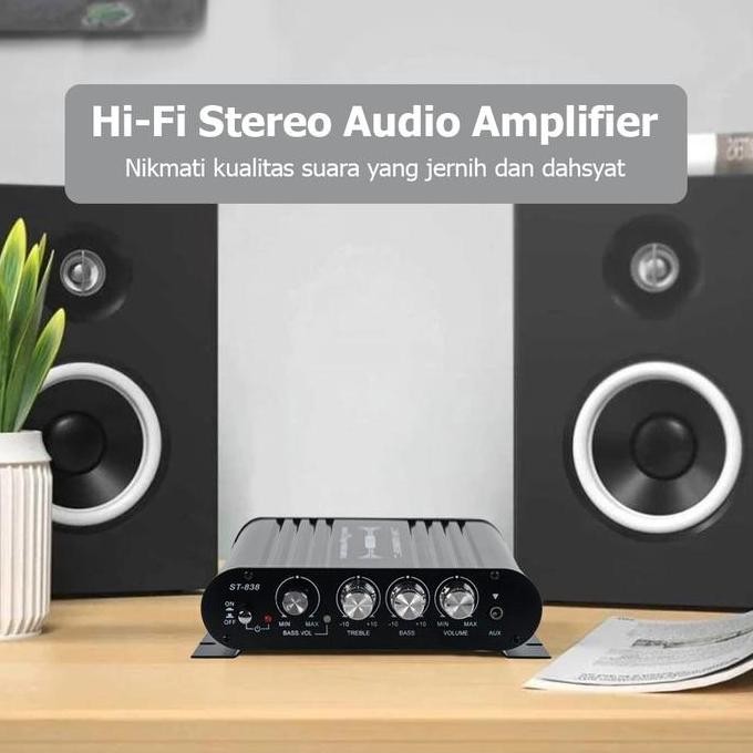 Lvpin Mini Hifi Stereo Amplifier Treble Bass Booster 12V 200W - Lp-838