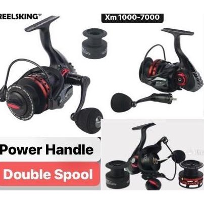 REEL REELSKING XM POWER HANDLE DOUBLE SPOOL 1000-7000 SERIES 13+1BB