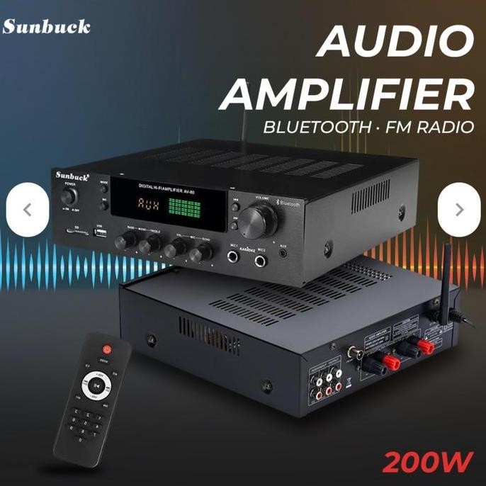 Amplifier Bluetooh Usb Amplifier Sunbuck Av-80  Top Suara